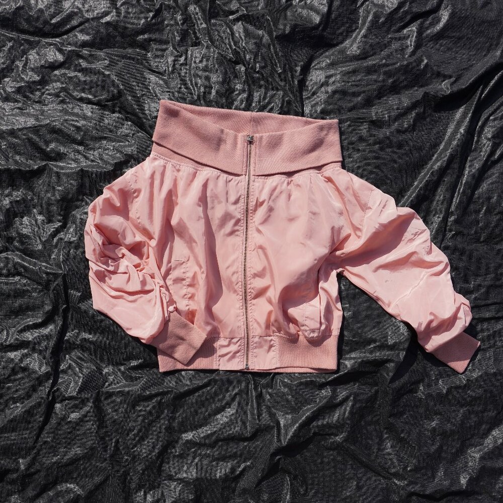 S Papaya Pink Off The Shoulder Jacket